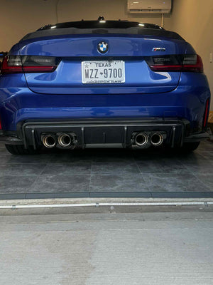 BMW G8X M3 and M4 1PD Carbon Fiber Rear Diffuser w/ Rear Bumper Skirts