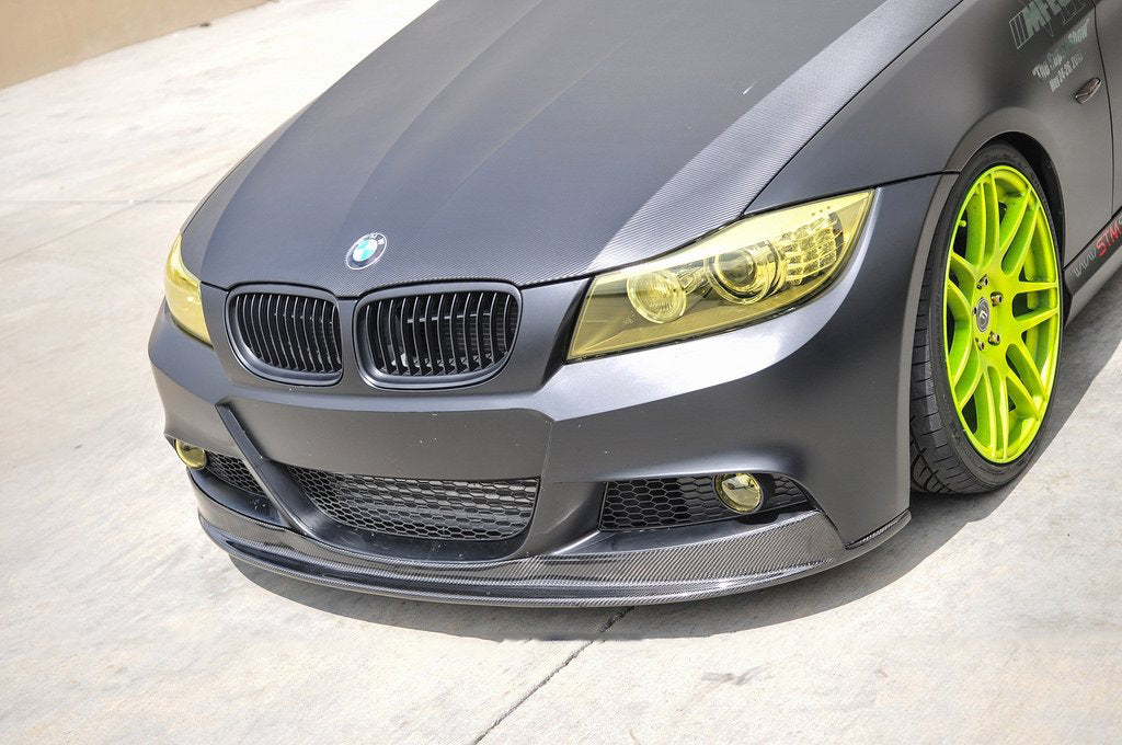 BMW E90 3 Series Carbon Fiber Front Lip Spoiler V1